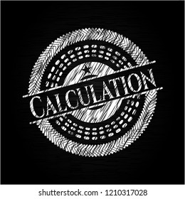 Calculation chalk emblem written on a blackboard