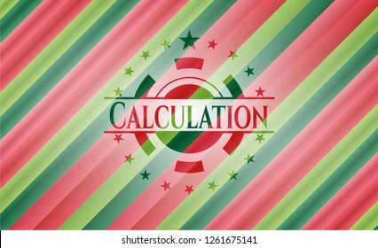 Calculation christmas emblem.