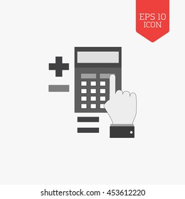 Calculation concept icon. Flat design gray color symbol. Modern UI web navigation, sign. Illustration element