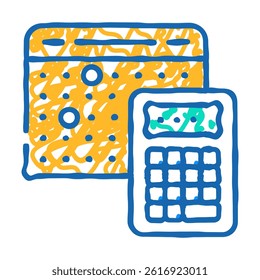 calculation of cost and terms doodle icon sketch vector. calculation of cost and terms sign. isolated symbol illustration