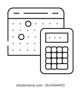 calculation of cost and terms line icon vector. calculation of cost and terms sign. isolated contour symbol black illustration