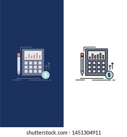 Calculation, data, financial, investment, market Flat Color Icon Vector