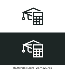 Calculation of education costs icon isolated on white background. Vector illustrations are made with vector-based software, not AI generated results.