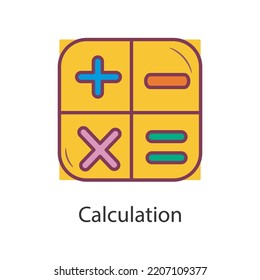 Calculation Filled Outline Icon Design illustration. Data Symbol on White background EPS 10 File
