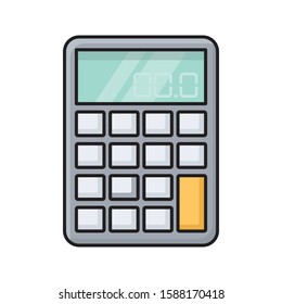 calculation flat color line icon 