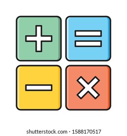 calculation flat color line icon 