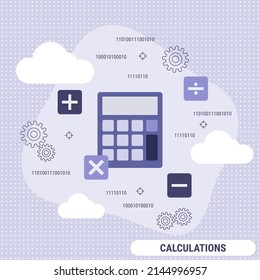 Calculation flat design style vector concept illustration