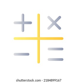 Calculation flat gradient color ui icon. Four rules of arithmetic. Budgeting and accounting. Simple filled pictogram. GUI, UX design for mobile application. Vector isolated RGB illustration