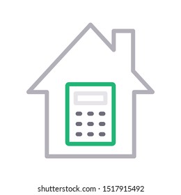 calculation home colour line vector icon