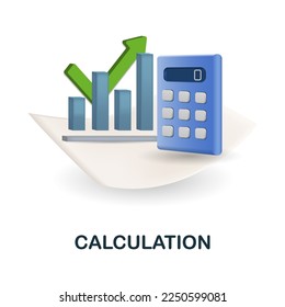 Calculation icon. 3d illustration from engineering collection. Creative Calculation 3d icon for web design, templates, infographics and more