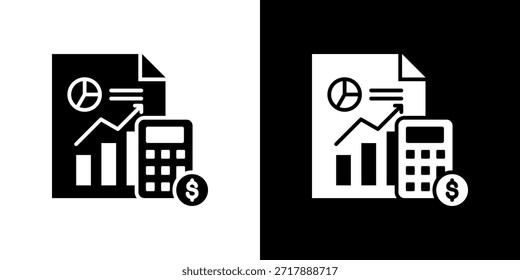Calculation icon black and white filled.