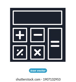 Calculation icon. Calculator for workspace and workplace symbol vector illustration.
