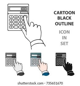 Calculation icon in cartoon style isolated on white background. Money and finance symbol stock vector illustration.