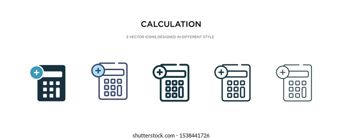 calculation icon in different style vector illustration. two colored and black calculation vector icons designed in filled, outline, line and stroke style can be used for web, mobile, ui