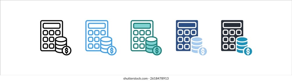 Ícone De Cálculo No Vetor De Estilo Diferente