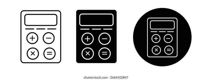calculation icon in different style vector illustration. two colored and black calculation vector icons designed in filled, outline, line and stroke style can be used for web, mobile