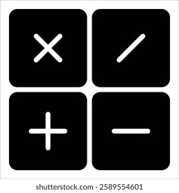 calculation icon element in glyph style suitable for design