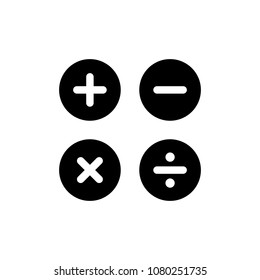 Calculation icon in flat style. Calculator symbol isolated on white background. Simple abstract icon in black. Vector illustration for graphic design, Web, UI, mobile upp
