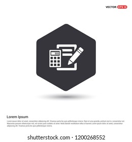 Calculation Icon Hexa White Background icon template - Free vector icon