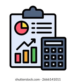 Calculation Icon Lineal Color Design Vector Illustration