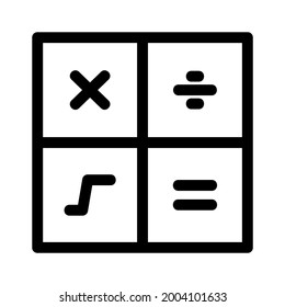 icono de cálculo o logotipo símbolo de signo aislado ilustración vectorial - iconos vectoriales de estilo negro de alta calidad
