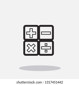 Calculation icon math operations addition subtraction multiplication and division icon