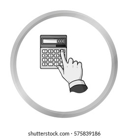 Calculation icon in monochrome style isolated on white background. Money and finance symbol stock vector illustration.