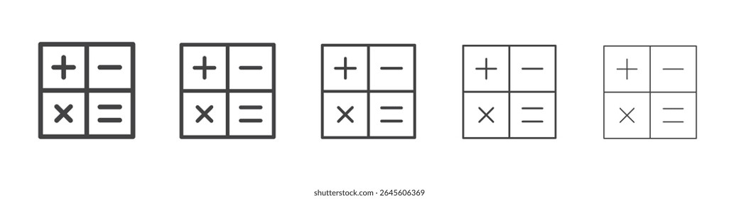 Símbolo de Vector de ilustración de esquema de ícono de cálculo