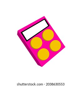  calculation icon pink and yellow color