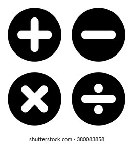 Calculation icon set in circle . Vector illustration