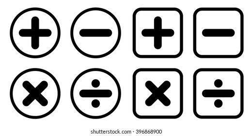 Calculation icon set in circle . Vector illustration