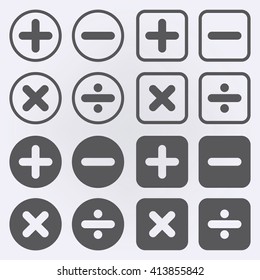 Calculation icon set in circle . Vector illustration
