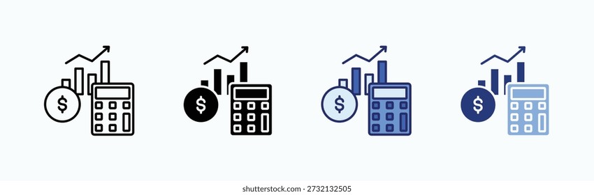 Calculation Icon Sheet Multiple Style Collection Isolated Vector