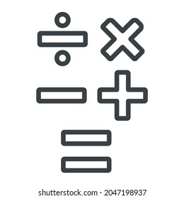 Calculation icon, symbol. Calculator button. Flat icon design. Vector illustration. Isolated in white background.