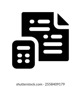 calculation icon. vector glyph icon for your website, mobile, presentation, and logo design.