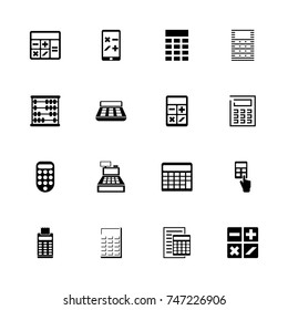 Calculation icons - Expand to any size - Change to any colour. Flat Vector Icons - Black Illustration on White Background.