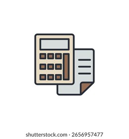 Iconos de cálculo aislados sobre fondo blanco. Diseño de estilo plano
