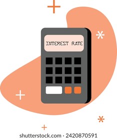 Calculation of interest rate in calculator illustration 