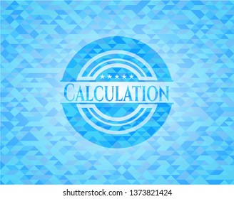 Calculation light blue mosaic emblem
