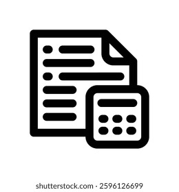calculation line icon. Clean and minimalist vector icon for websites, mobile apps, presentations, and logos. Fully scalable and customizable for any project.