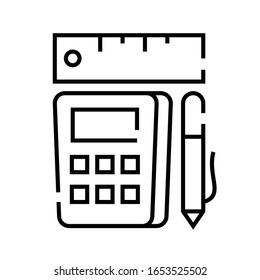 Calculation line icon, concept sign, outline vector illustration, linear symbol.