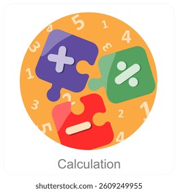 Calculation and math icon concept
