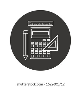 Calculation, mathematics, accountant concept. Colorful flat design icon