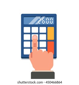 Calculation, mathematics, accountant concept. Vector flat illustration on white background