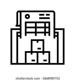 cálculo del vector de icono de línea de stock óptimo. cálculo del signo de stock óptimo. símbolo de contorno aislado ilustración negra
