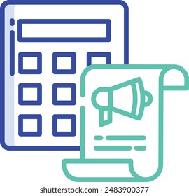 Calculation outline color vector illustration