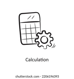 Calculation Outline Icon Design illustration. Project Management Symbol on White background EPS 10 File