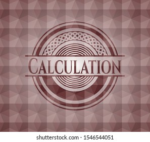 Calculation red seamless emblem with geometric pattern.