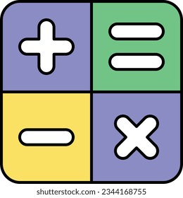  calculation sign color outline icon design style