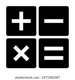 Calculation silhouette icon. Calculator symbol. Vector.